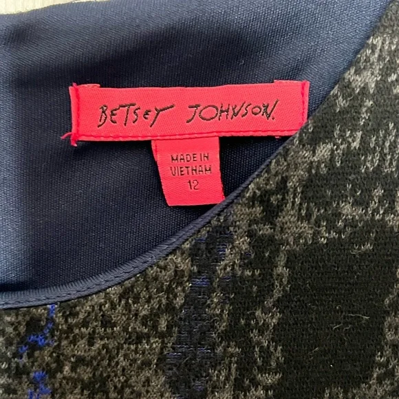 Betsey Johnson Black, grey and Blue Midi Dress - Picture 6 of 7